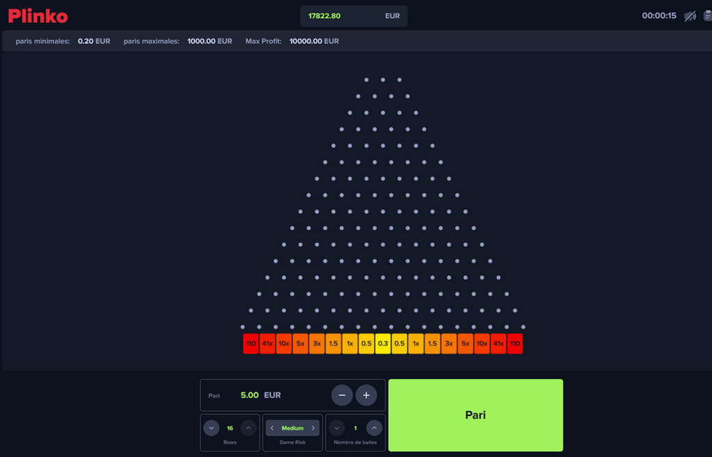 Plinko - Évaluations, version démo, gains et avantages