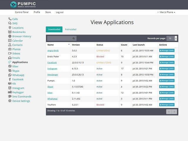 Pumpic Surveillance Application: Parental Control for iPhone and Android